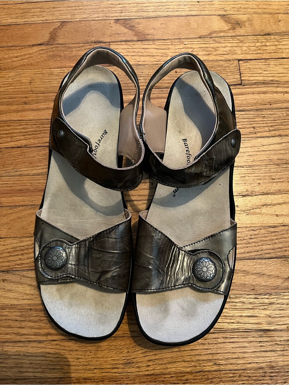 Barefoot Freedom ANDI Sandals Metallic Grey Gray Size 13N Casual Vacation Comfy